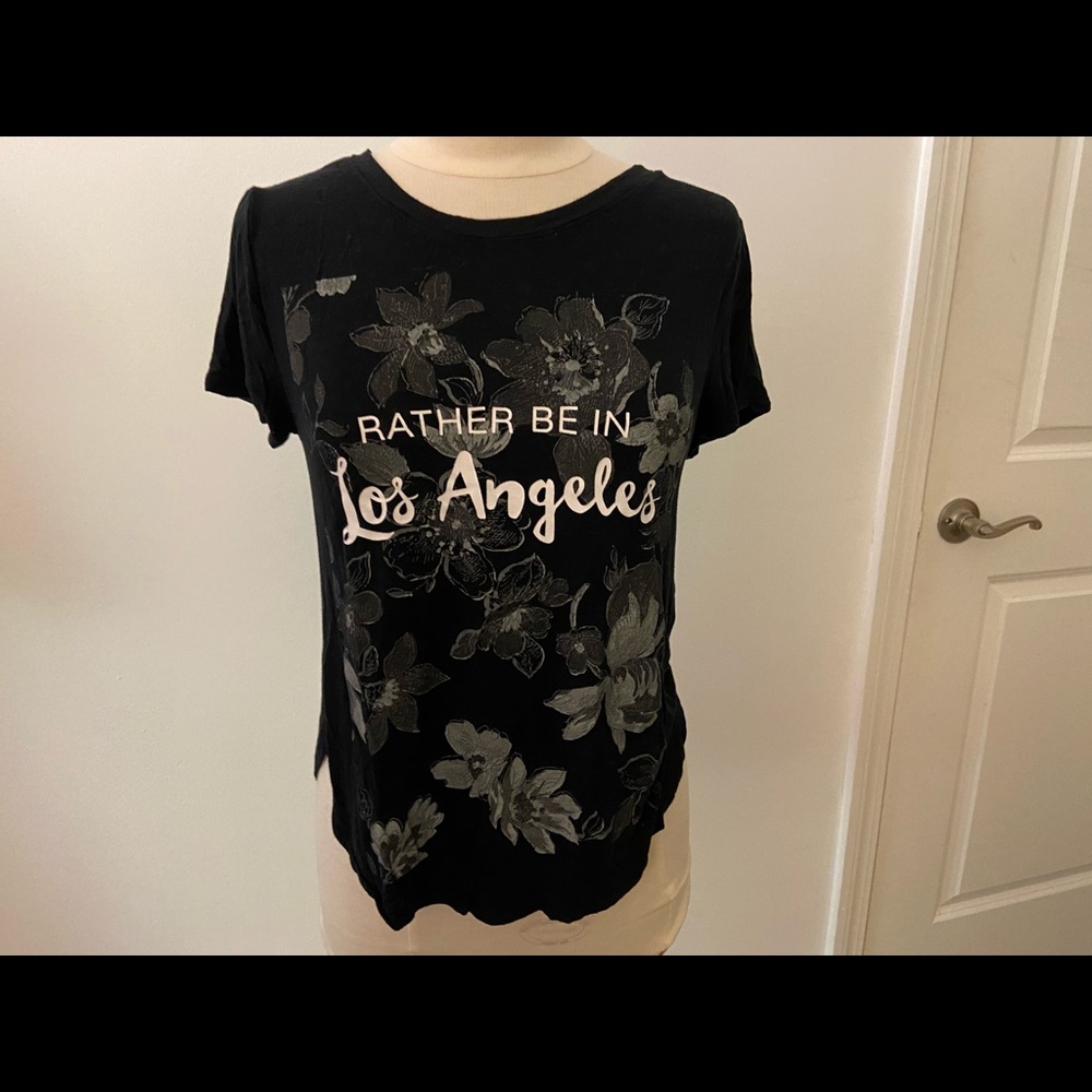 Black floral short sleeve